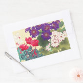 日本クラシックのヴィンテージ水彩フラワーアート 長方形シール (封筒)