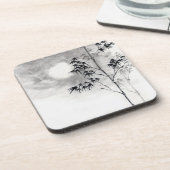 日本クラシックの墨絵の絵画芸術的な竹月 コースター (左側)