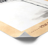 日本クラシックの墨絵の絵画芸術的な竹月 ポスター (角)