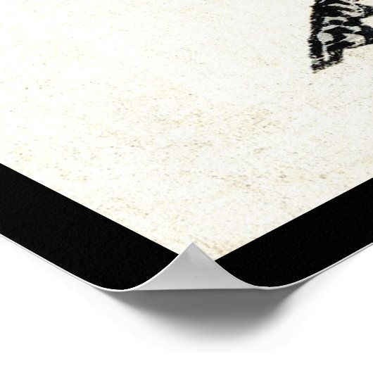 日本クールのヴィンテージ浮世絵の鶏 ポスター (角)