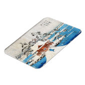 日本クールのヴィンテージ浮世絵神社雪 マグネット (左側)