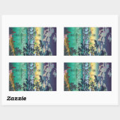 日本クールの上野不忍池土屋興一 長方形シール (シート)