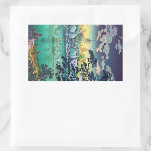 日本クールの上野不忍池土屋興一 長方形シール (バッグ)