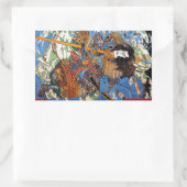 日本クールの伝説的な侍・山陰武術 長方形シール (バッグ)