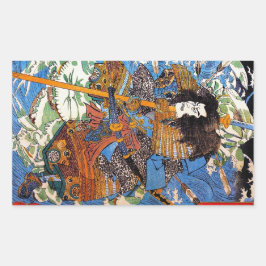 日本クールの伝説的な侍・山陰武術 長方形シール