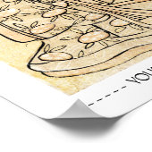 日本クールの古いヴィンテージ浮色大芸者の刺青 ポスター (角)