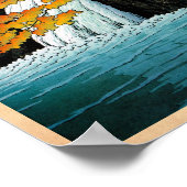 日本クールの川瀬千住の滝アート ポスター (角)