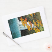 日本クールの川瀬千住の滝アート 長方形シール (封筒)