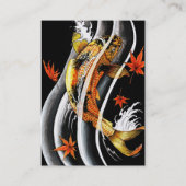 日本クールの金ゴールド幸運コイカープブラックインクウォーター 名刺 (裏面)