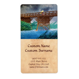 日本クールの雨橋河川林の川瀬美術 ラベル