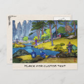 日本クールの飯野寺園林の人々の川 ポストカード (正面/裏面)