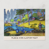 日本クールの飯野寺園林の人々の川 ポストカード (正面)