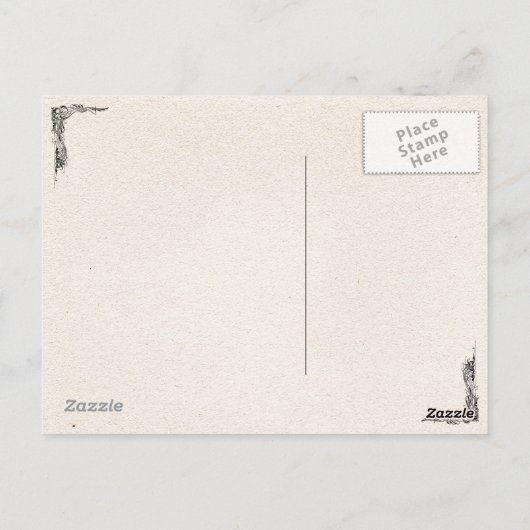 日本クールクラシック芸者レディ着物扇子 ポストカード (裏面)