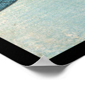 日本クールヴィンテージ浮世絵の山の風景 ポスター (角)