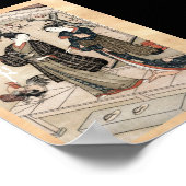 日本クールヴィンテージ浮世絵巻二芸者 ポスター (角)