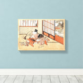 日本クールヴィンテージ浮世絵芸者絵巻 キャンバスプリント (インサイチュ (ウッドフロア))