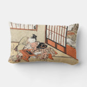 日本クールヴィンテージ浮世絵芸者絵巻 ランバークッション (裏面)