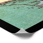 日本クールヴィンテージ浮世絵風水景 ポスター (角)