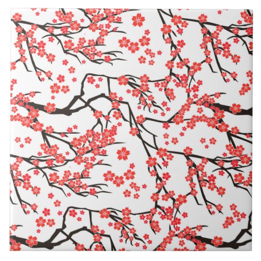 日本クール花文陶瓦 タイル (正面)