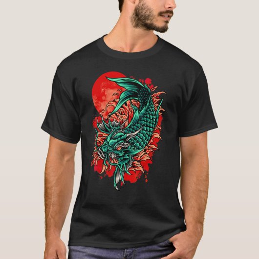 日本コイ日本の魚さくらんぼブロッサム2 Tシャツ (正面)