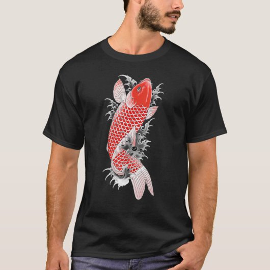日本コイ日本の魚さくらんぼ花87 Tシャツ (正面)