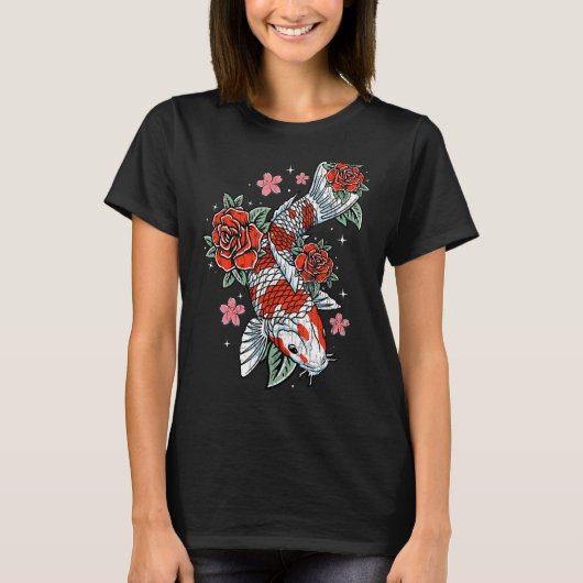 日本コイ鯉魚おもしろい日本の魚釣り恋人G Tシャツ (正面)