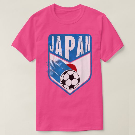 日本サッカーファン日本のジャージー州旗サッカーLo Tシャツ (デザイン正面)