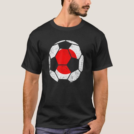 日本サッカー世界サッカー日本のファンカントリーB Tシャツ (正面)