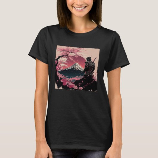 日本サムライレトロヴィンテージ剣士日本の Tシャツ (正面)
