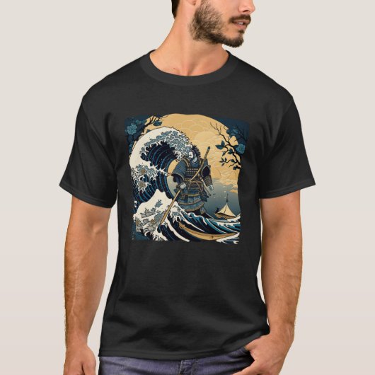 日本サムライレトロヴィンテージ剣士日本の Tシャツ (正面)