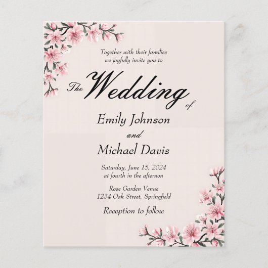 日本シンプルのさくらんぼの結婚花 (正面)