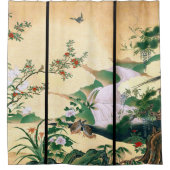日本スクリーンの芸術の鳥の花のシャワー・カーテン シャワーカーテン (正面)