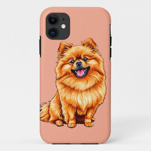 日本スピッツ犬のかわいい黄色い子犬ペットデザイン Case-Mate iPhoneケース (裏面)
