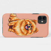 日本スピッツ犬のかわいい黄色い子犬ペットデザイン Case-Mate iPhoneケース (裏面(横))