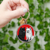 日本スピッツ犬 キーホルダー (手)