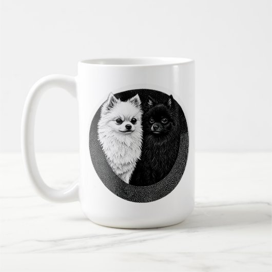 日本スピッツ犬 コーヒーマグカップ (左)