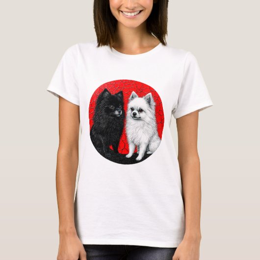 日本スピッツ犬 Tシャツ (正面)