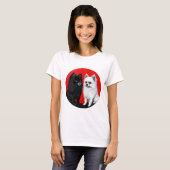 日本スピッツ犬 Tシャツ (正面フル)