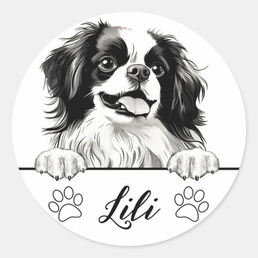 日本チャン犬 オーダーメイド ラウンドシール (正面)