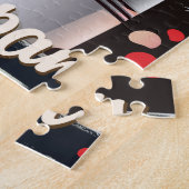 日本トレインヴィンテージ旅行ポスター。 ジグソーパズル (側面)