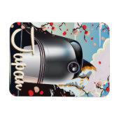 日本トレインヴィンテージ旅行ポスター。 マグネット (横)