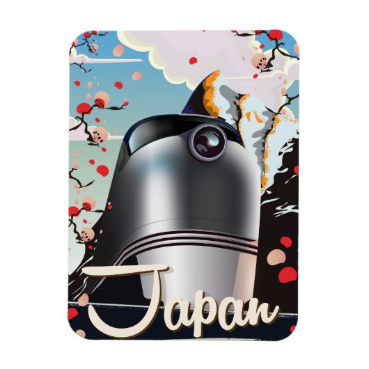 日本トレインヴィンテージ旅行ポスター。 マグネット (縦)