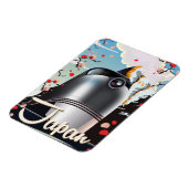 日本トレインヴィンテージ旅行ポスター。 マグネット (左側)