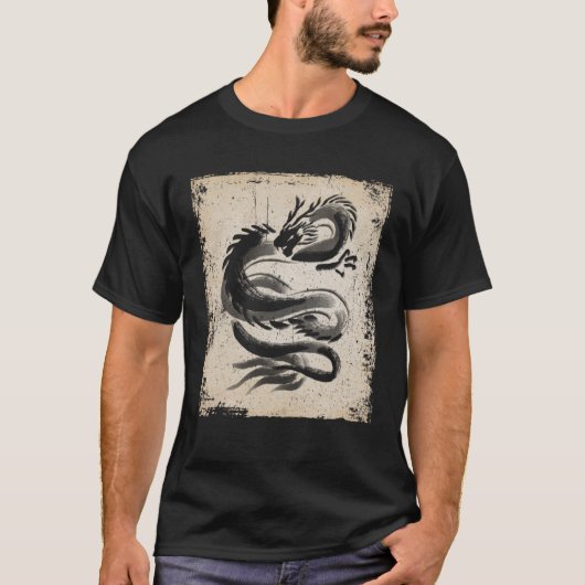 日本ドラゴンアートワーク日本のレトロ2 Tシャツ (正面)