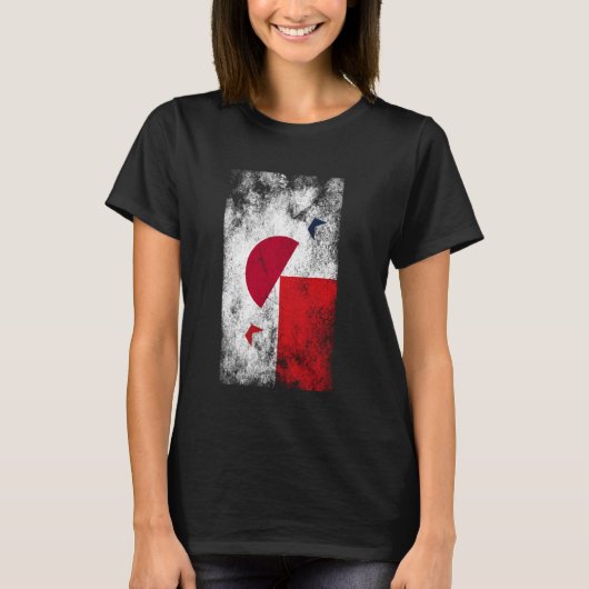 日本パナマ国旗 – パナマ日本のニア Tシャツ (正面)