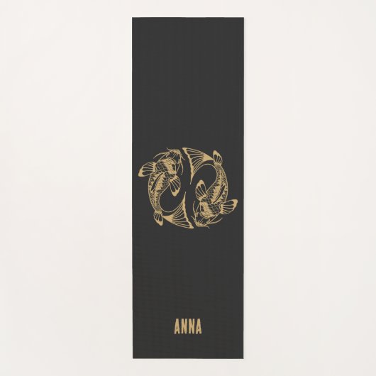 日本パーソナライズされたコイ魚ジャパン愛好家 ヨガマット (正面)