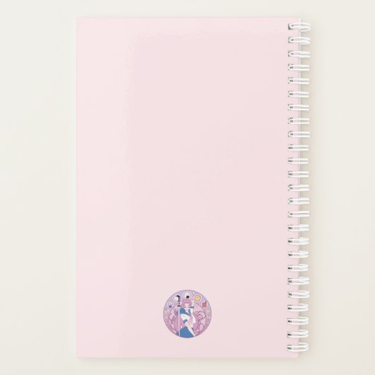 日本ピンクのアニメ女子校生アールヌーボー英語 プランナー手帳 (裏面)