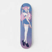 日本ピンクアニメ女子校生アールヌーボー スケートボード (正面)