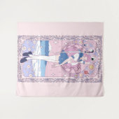 日本ピンクアニメ女子校生アールヌーボー タペストリー (正面(横))