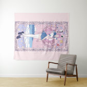 日本ピンクアニメ女子校生アールヌーボー タペストリー (インサイチュ(横))